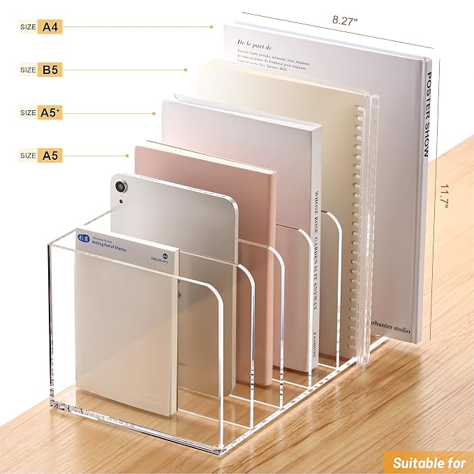 YUXUN Acrylic Magazine Holder, Book Storage-Office/Home/Classroom Organization - Image 7