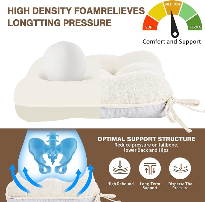 BETU White Chair Cushions for Dining Chairs Set of 2, 3.5" Thick Kitchen Table - Image 7