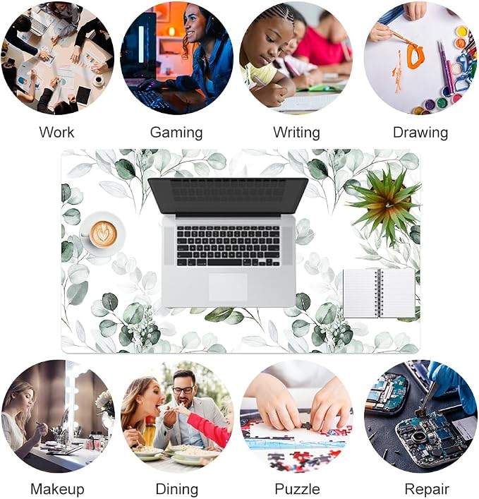 Colorful Star Large Mouse Pad, PU Leather Waterproof Desk Mat, Computer Gaming - Image 6