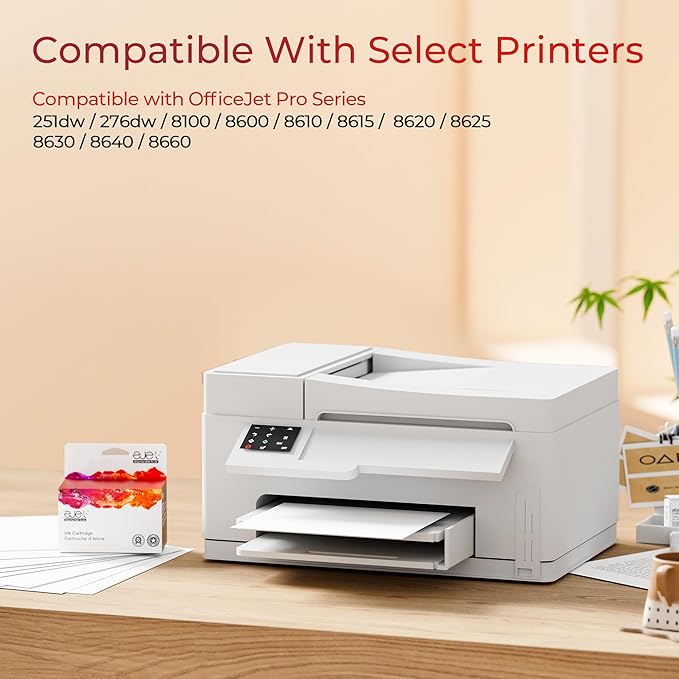 ejet 950XL and 951XL Ink Cartridges Combo Pack Compatible for HP 950 951 Ink Cartridges Combo Pack Use for OfficeJet Pro 8600 8610 8615 8620 8625 8100 8630 8660 276DW 251DW, Black Cyan Magenta Yellow-DeskLoop Office