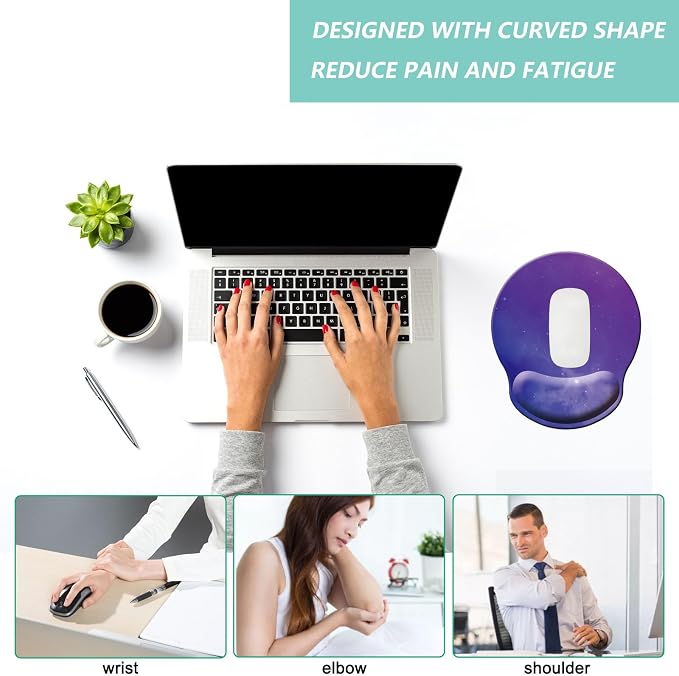 Mouse Pad with Wrist Support, Ergonomic Mouse Pad with Memory Foam Wrist Rest - Image 5