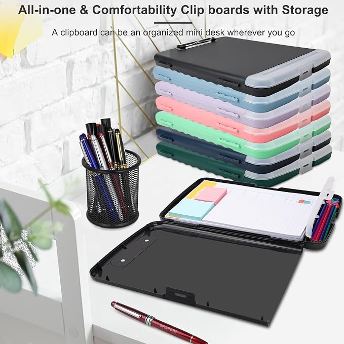 SFLHHDM Clipboard with Storage, Clip Boards 8.5x11, Plastic Clipboards with Pen - Image 7