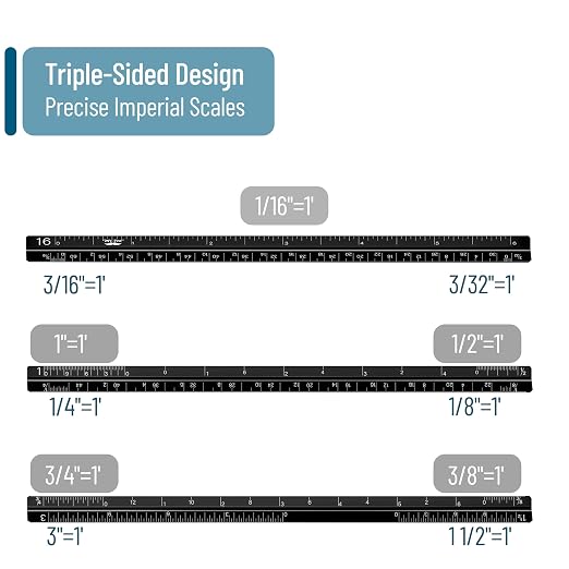 Mr. Pen- Small Architectural Scale Ruler, 6 Inch, 2 Pack | Black and Blue - Image 4