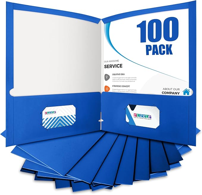 BIBRADAA® 100 Packs Blue Paper Folders by BIBRADAA