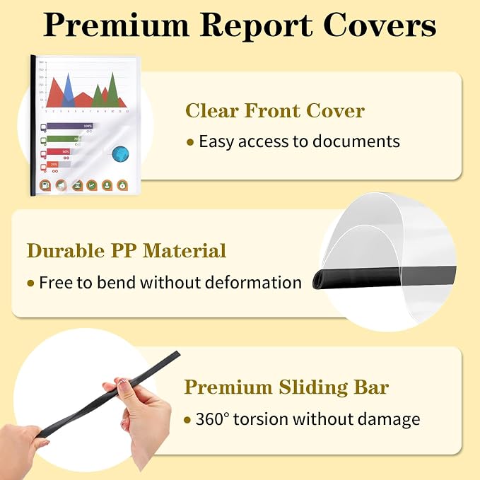 Report Covers with Sliding Bar, Resume Covers Presentation Folders File - Image 7