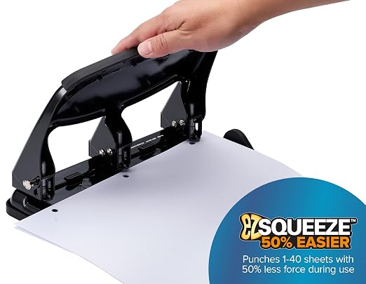 Bostitch Office EZ Squeeze Heavy Duty 3-Hole Punch - Image 2