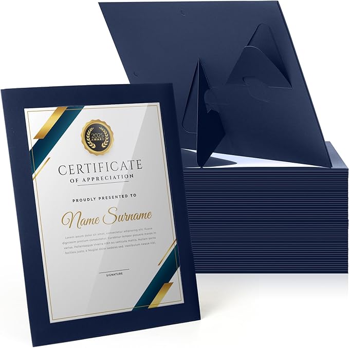 Tatuo 25 Pcs 8.5 x 11 Paper Picture Certificate Frames Horizontal Paper Award by Tatuo