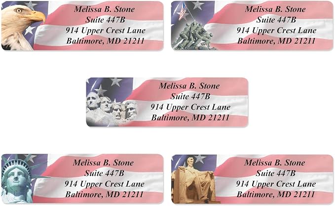 American Liberty Assorted Designer Rolled Address Labels - Image 4