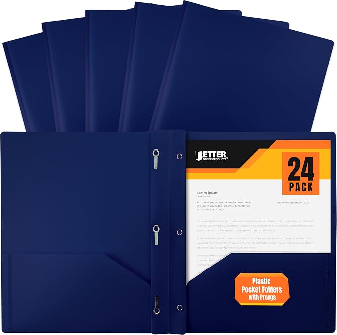 Better Office Products Navy Blue Folders by BetterOfficeProducts