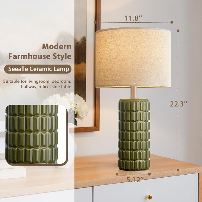 23" Modern Ceramic Table Lamps Set of 2 - Image 5