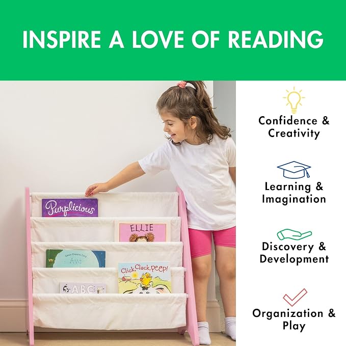 Humble Crew Kids Bookshelf, 4-Tier Front-Facing Book Display Organizer - Image 5