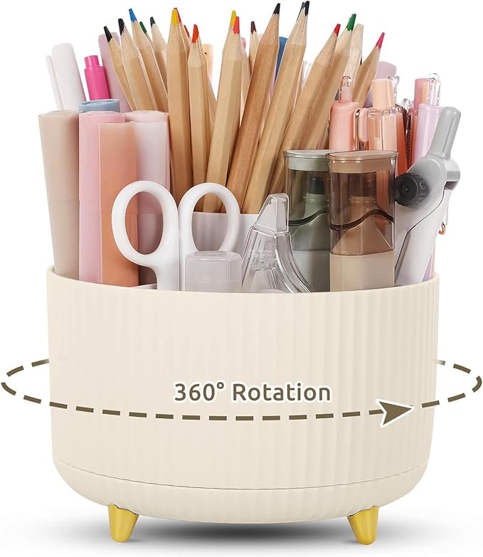 KONVINIT Pencil Pen Holder for Desk, 5 Slots 360 by KONVINIT