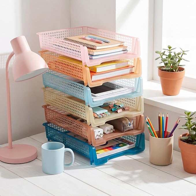 Geetery Set of 12 Turn in Trays Classroom Plastic Trays - Image 4