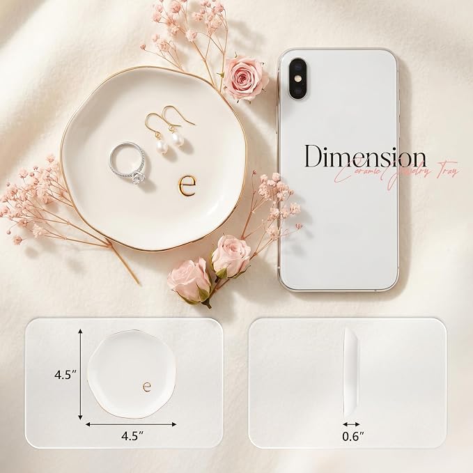 Ceramic Jewelry Tray, Personalized Initial Jewelry Dish - Image 2