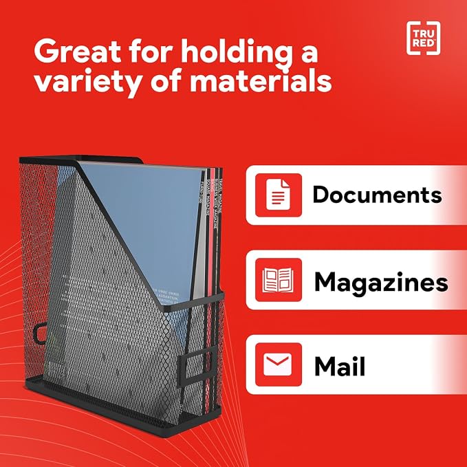 Staples TRU RED Metal Magazine File Organizer, Holds Up to 1000 Sheets - Image 6