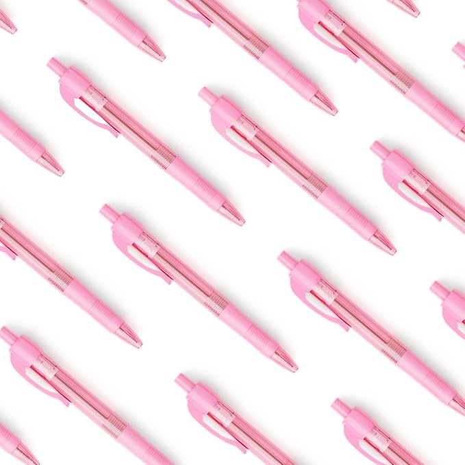 deegtran Pens Bulk, 30 Pack No Bleed Pink Ink Click Pens - Image 6