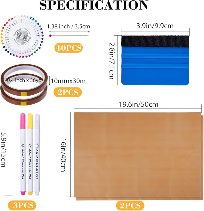 18Pcs Sublimation Accessories, Tshirt Ruler Guide Vinyl Alignment Tool - Image 2
