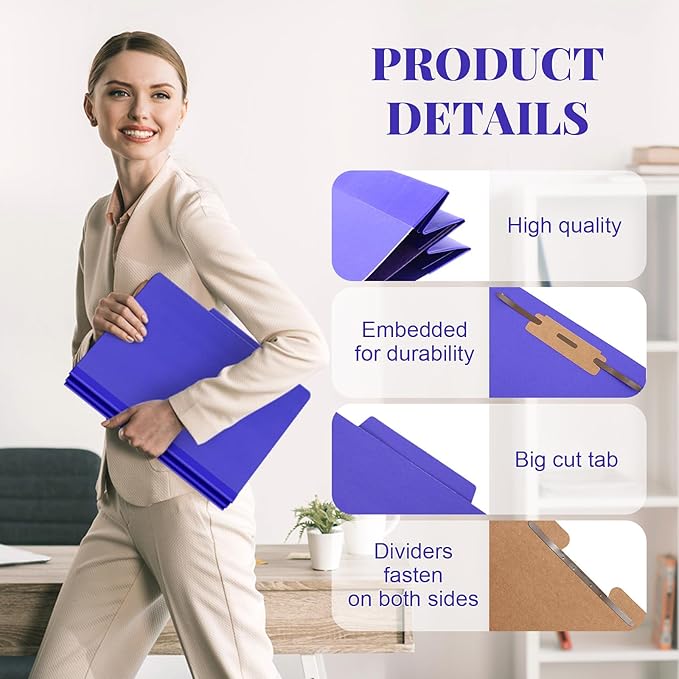 Skyygemm 72 Pcs Classification Folders Letter Size, 1 Divider Pressboard File - Image 3