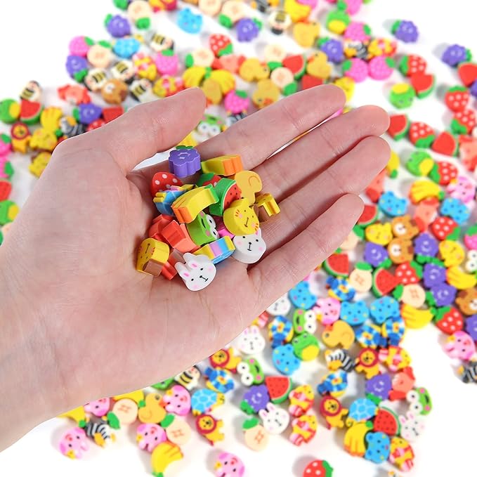 1000 Pieces Mini Erasers for Kids, Bulk Small Animal Fruit Pencil Erasers - Image 4