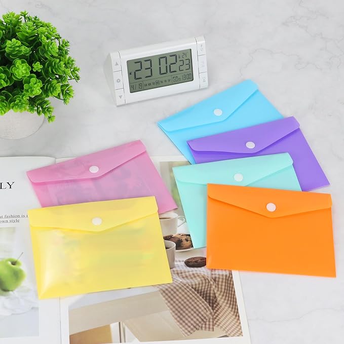 Plastic Envelopes 10 Pack Clear Document Folders，Plastic Envelopes - Image 2