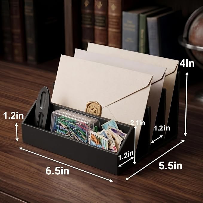 2 Pack 3-Slot Mail Organizer for Desk - Image 4