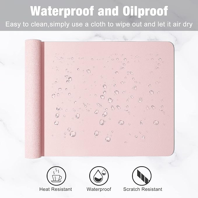 Hsurbtra Desk Pad, 23.6" x 13.8" PU Leather Desk Mat, M Extended Mouse Pad - Image 6