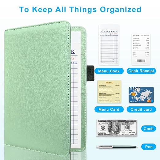 ACdream Server Books for Waitress, Guest Book Note Pad, Cute Pocket Leather - Image 2