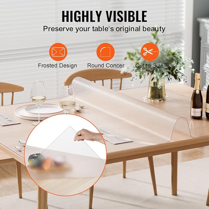 VEVOR Plastic Table Cover, 24 x 48 Inch 1.5 mm Thick Frosted PVC Desk Mat - Image 5