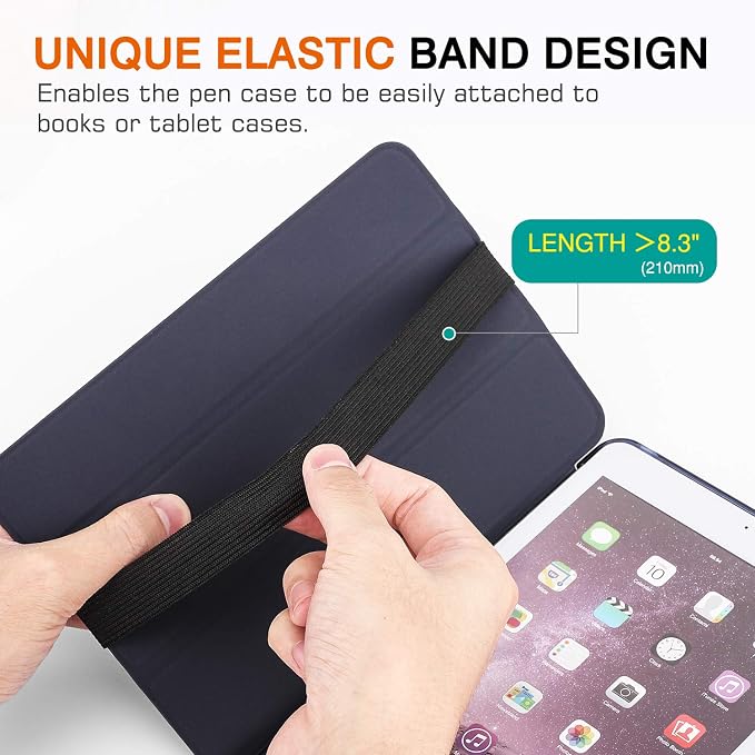 MoKo Pencil Case, PU Leather Pen Pencil Pouch Holder Stationery Zipper Bag - Image 3