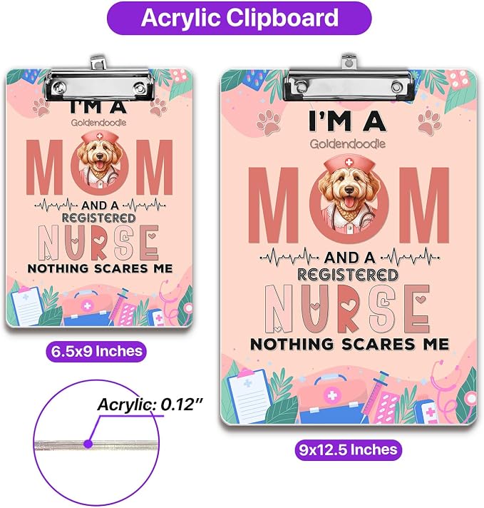 I'm a Goldendoodle Mom and a Registered Nurse Nothing Scares Me Acrylic - Image 5