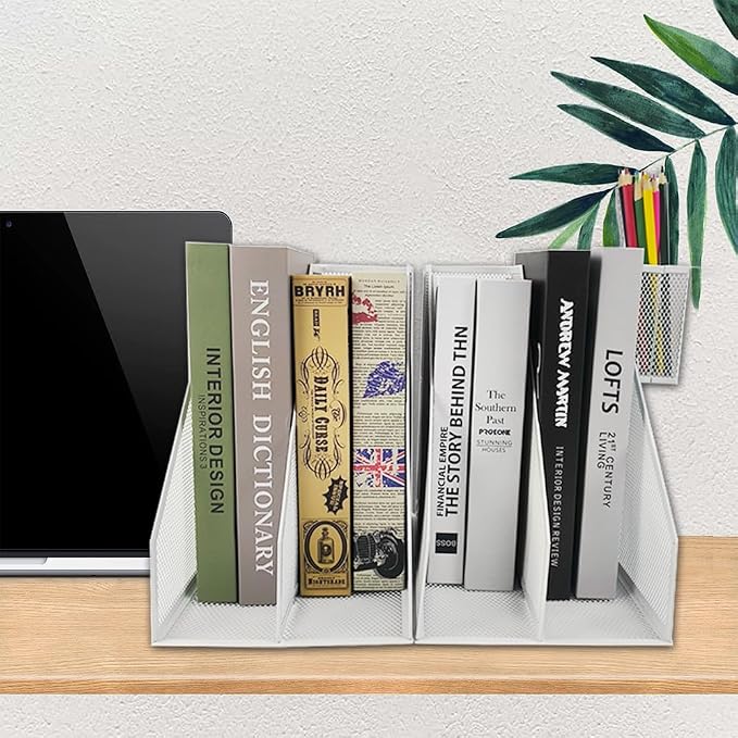 Mesh Magazine File Holder, 2 Pack Set, Desk Organizer | Sturdy metal mesh file - Image 7