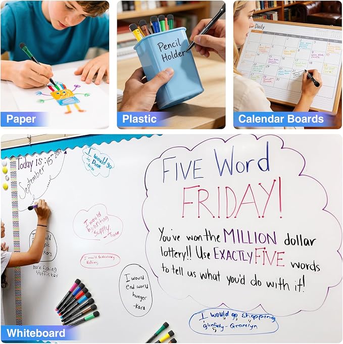 Magnetic Dry Erase Markers Fine: 12 Colors Erasable Whiteboard Markers Fine - Image 4