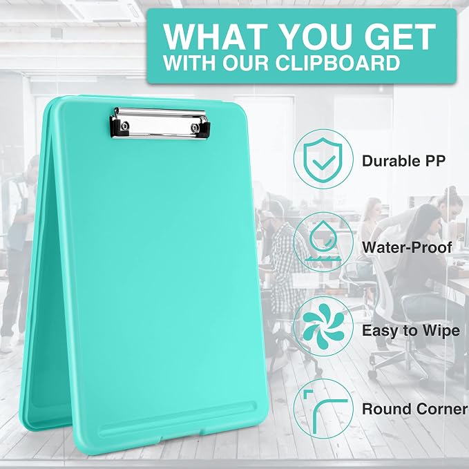 Sooez Clipboard with Storage, Plastic Storage Clipboards with Low Profile Clip - Image 4