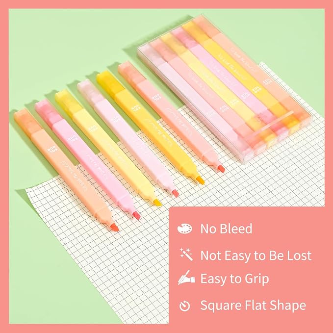 konket 12Pcs Aesthetic Bible Pastel Highlighters and Pens no bleed Cute - Image 6