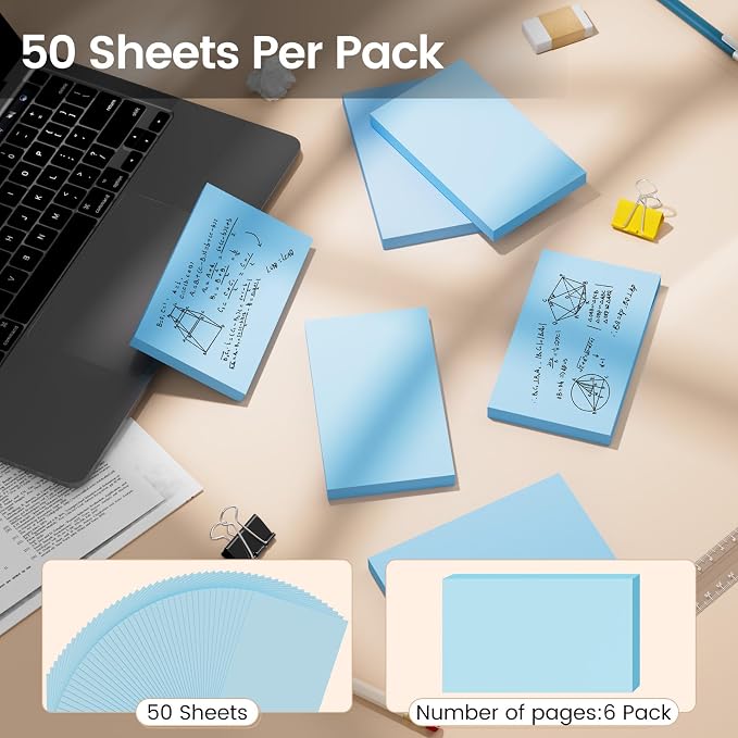 Index Cards 3x5 Inch, Flash Cards, Blank Blue Note Cards Paper - Image 3