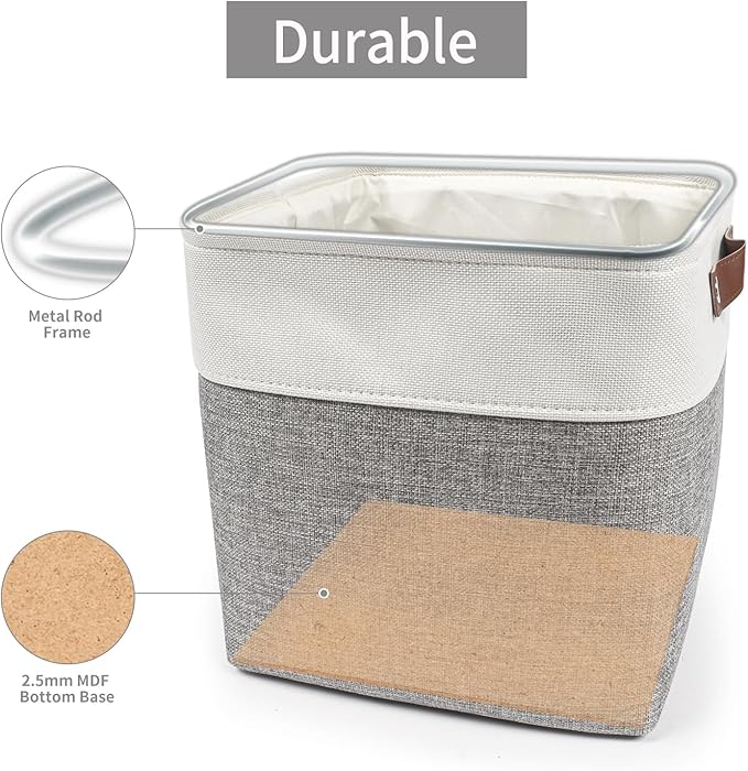Bagnizer Collapsible Fabric Storage Cubes 11x11 Cube Storage Bins, 4 Pack - Image 4