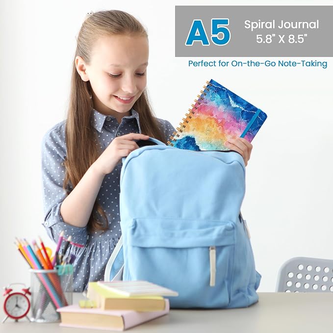 CICPAP Lined Spiral Journal Notebook, A5 College Ruled Notebook - Image 6