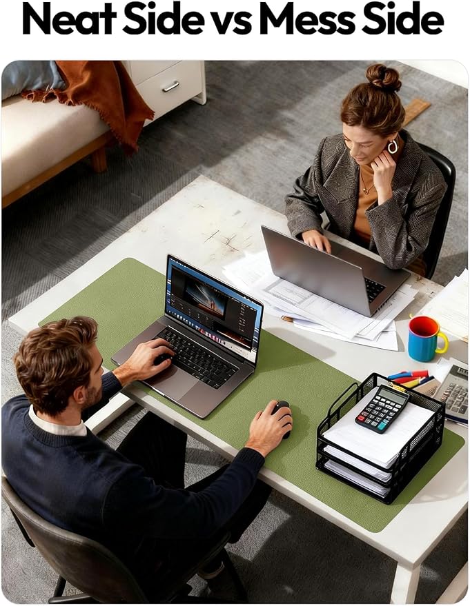 YSAGi Leather Desk Protector, Office Mat, Large Mouse Mat, Non-Slip PU Leather - Image 6