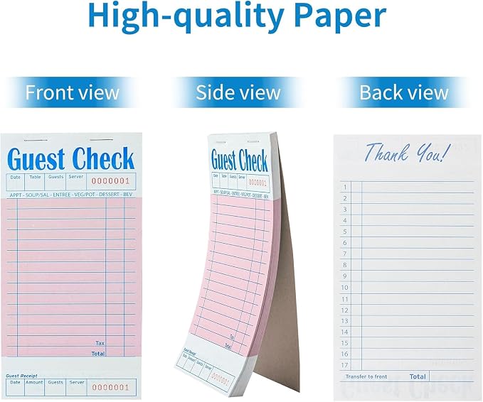 ZPARIK 48 Pack Pink Guest Checks Books - Image 2