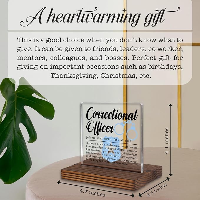 Correctional Officer Gift Desk Sign, Thank You Plaque - Image 4