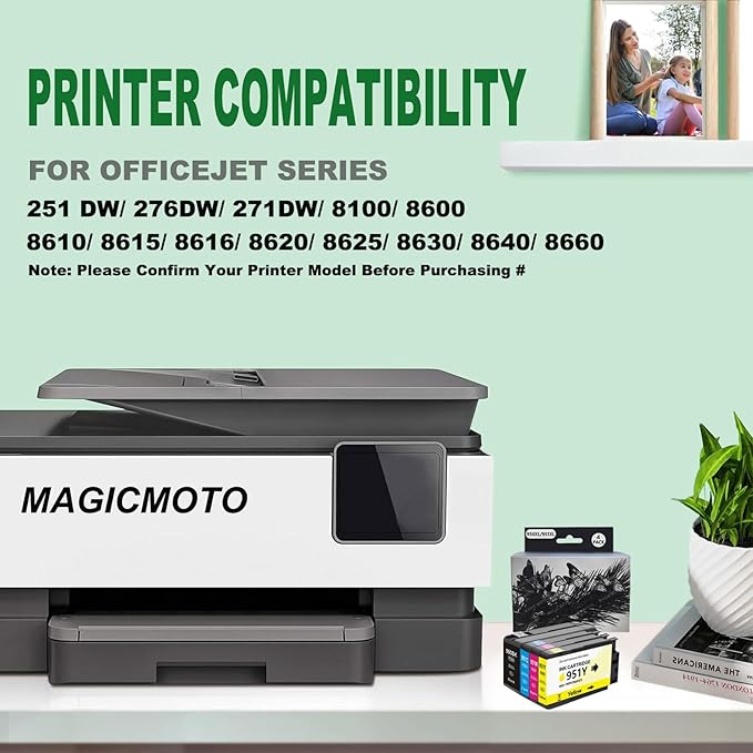 4 Pack 950XL 951XL Ink Cartridges Combo Pack Replacement for HP 950 951 Ink Cartridges for HP OfficeJet Pro 8100 8110 8600 8610 8615 8616 8620 8625 8630 8640 8660 251DW 276DW 271DW, (BK, C, M, Y)-DeskLoop Office