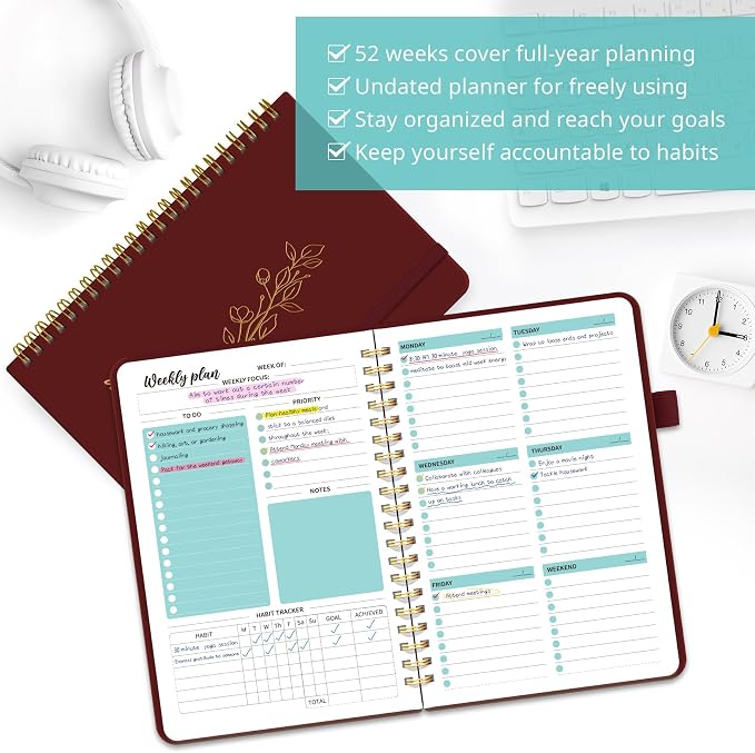Taja Undated Weekly Planner, Weekly To Do List Notebook - Image 3