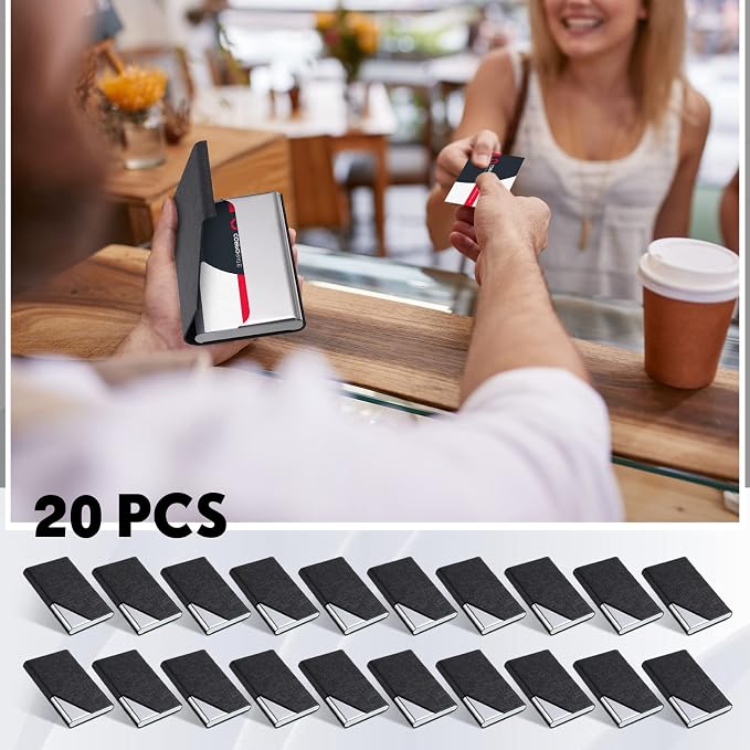 Yexiya 20 Pieces PU Leather Business Card Holder - Image 6