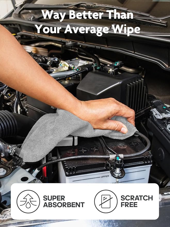 Fantasticlean Microfiber Cleaning Cloth Roll -90 Pack, Tear Away Microfiber Towels, 12" x 12", Reusable, Washable, Scratch Free, Ultra Absorbent Dish Rags for Car, Home, Garage or Shop (Grey)-DeskLoop Office