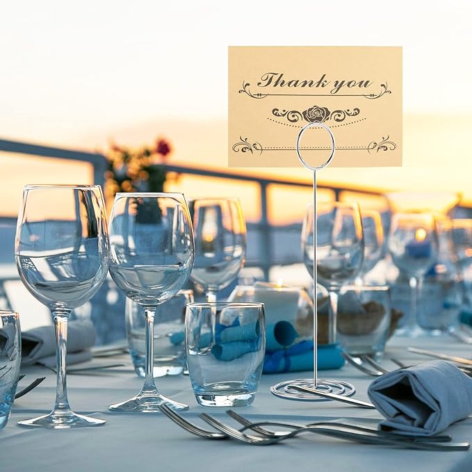 Hoewina 10Pcs Place Card Holder, Table Number Holders, Wire Picture Holder - Image 4
