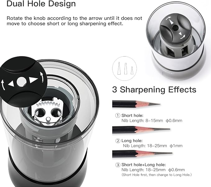 AFMAT Rechargeable Long Point Pencil Sharpener - Image 2