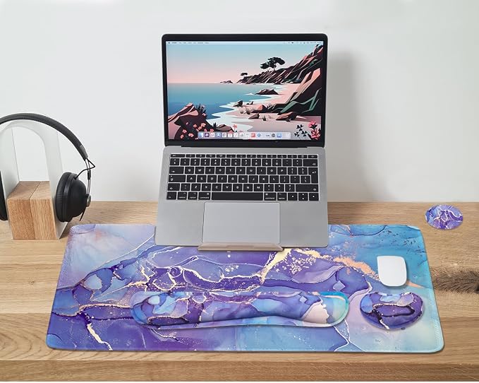 4-in-1 Large Mouse Pad, Keyboard Wrist Rest Pad & Wrist Support Mousepad Set - Image 6