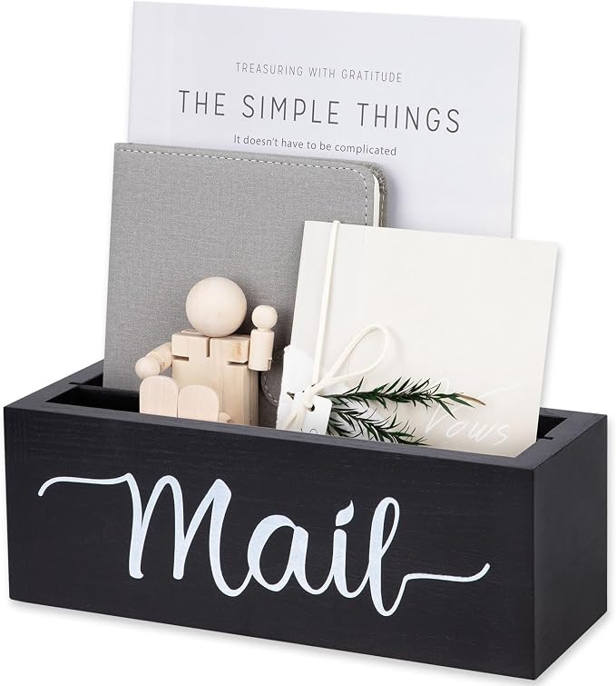 Lucundm Desk Mail Organizer, Mail Organizer Countertop, Wood Desk Mail Storage by Lucundm