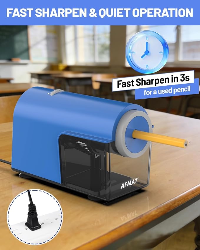 AFMAT Electric Pencil Sharpener, Fully Automatic Pencil Sharpener - Image 5