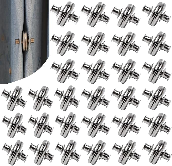 30 Pairs Curtain Magnets Closure, Magnetic Curtain Clips by Yteseery